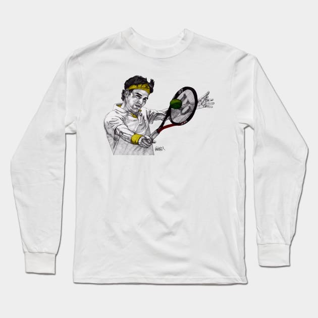 Roger Federer Long Sleeve T-Shirt by paulnelsonesch